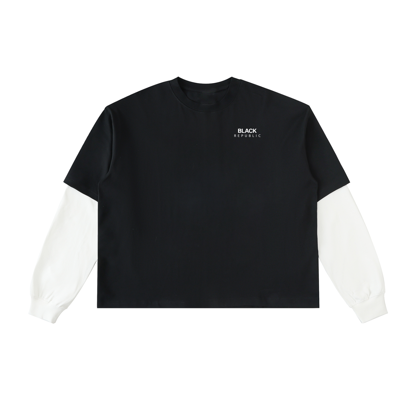 Layered Contrast Sleeve Cotton Tee