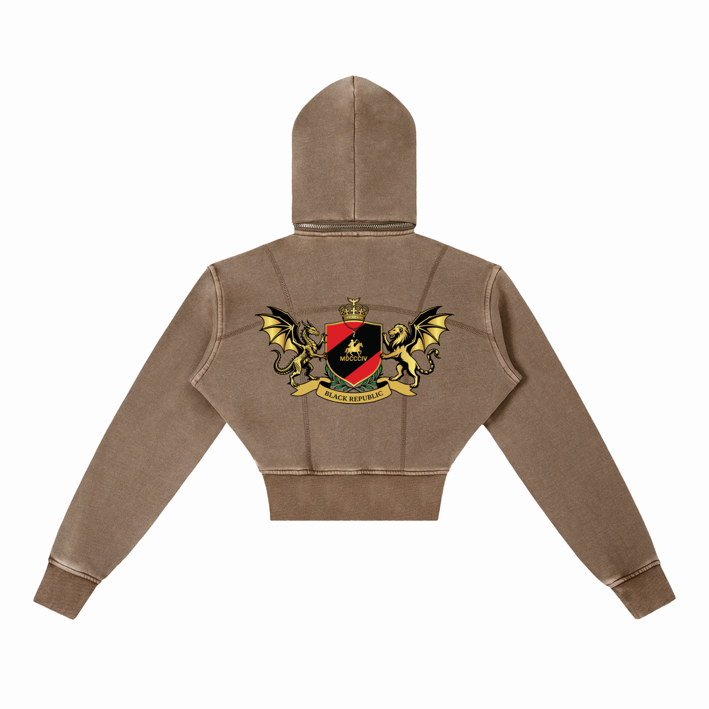 1804 Vintage Washed Cropped Fleece Hoodie