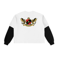 Layered Contrast Sleeve Cotton Tee
