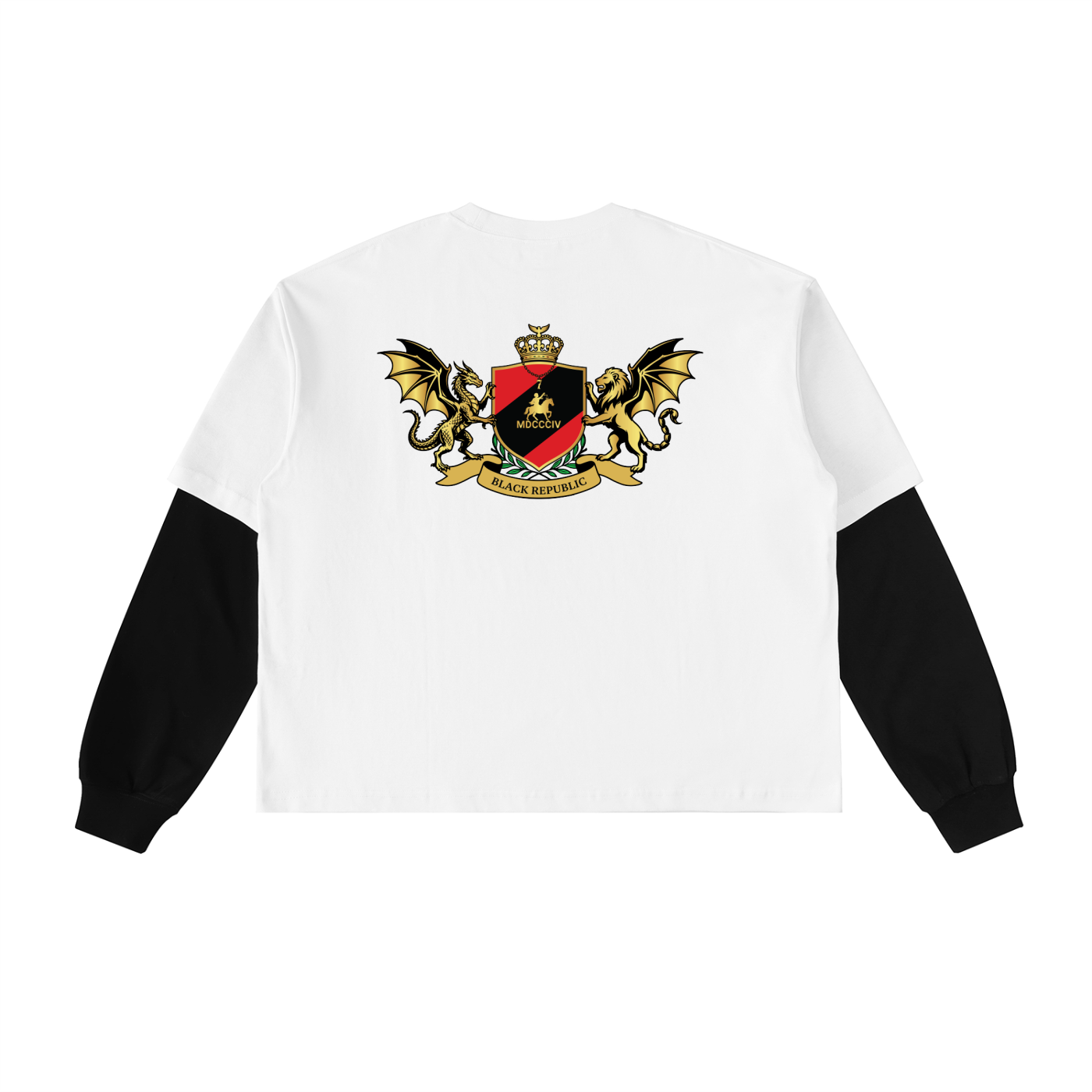 Layered Contrast Sleeve Cotton Tee